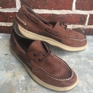 Size 5 med Boys Brown Sperry Intrepid Boat Shoes